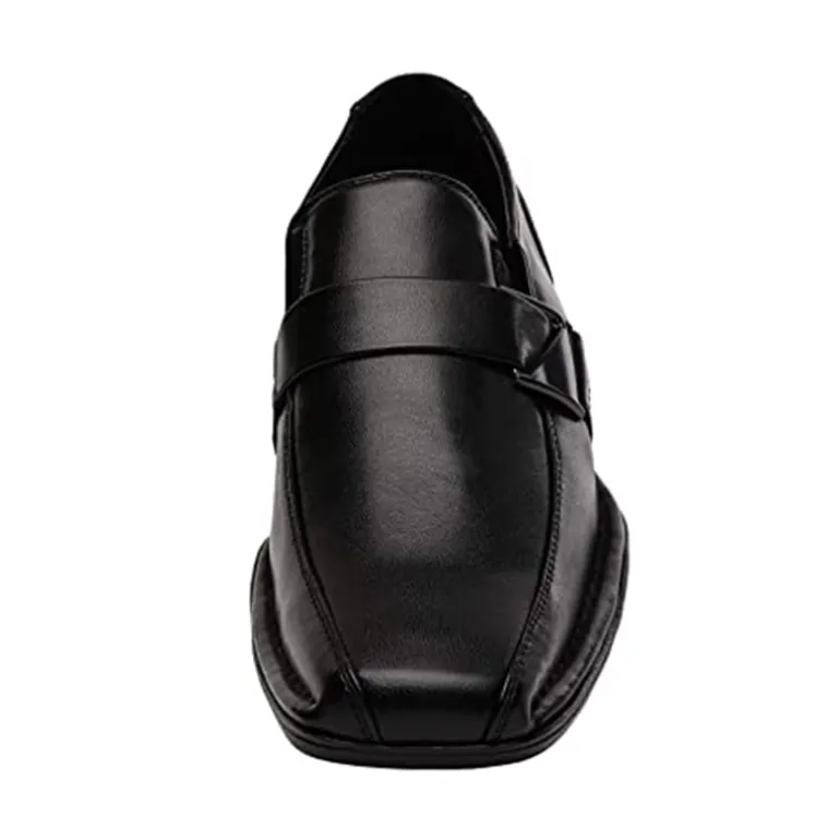 Men's Buckle Strap PU Leather Dress Loafers