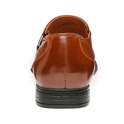 Men's Buckle Strap PU Leather Dress Loafers