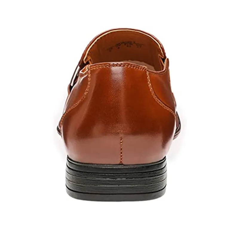 Men's Buckle Strap PU Leather Dress Loafers