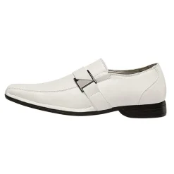 Men's Buckle Strap PU Leather Dress Loafers