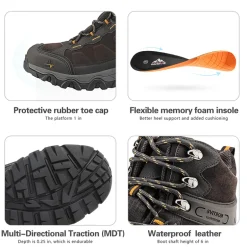 Men's Cap-Toe Suede Waterproof Hiking Boots