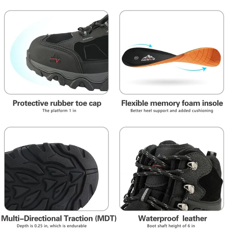 Men's Cap-Toe Suede Waterproof Hiking Boots