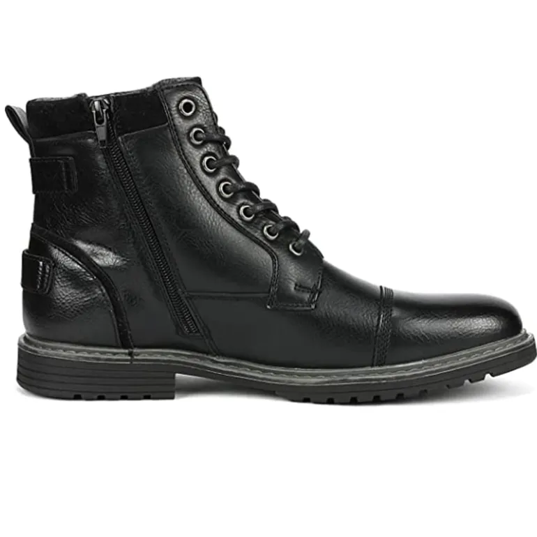 Men's Fur-Lined Combat Dress Boots