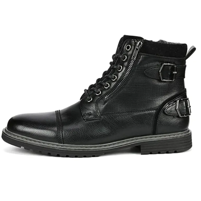 Men's Fur-Lined Combat Dress Boots