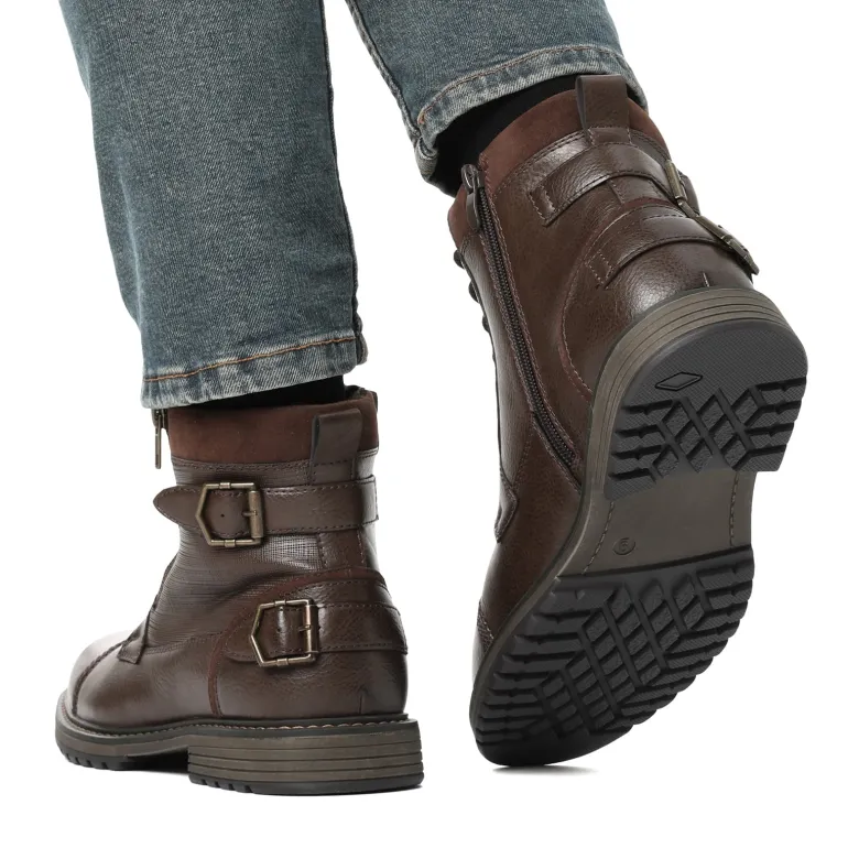 Men's Fur-Lined Combat Dress Boots