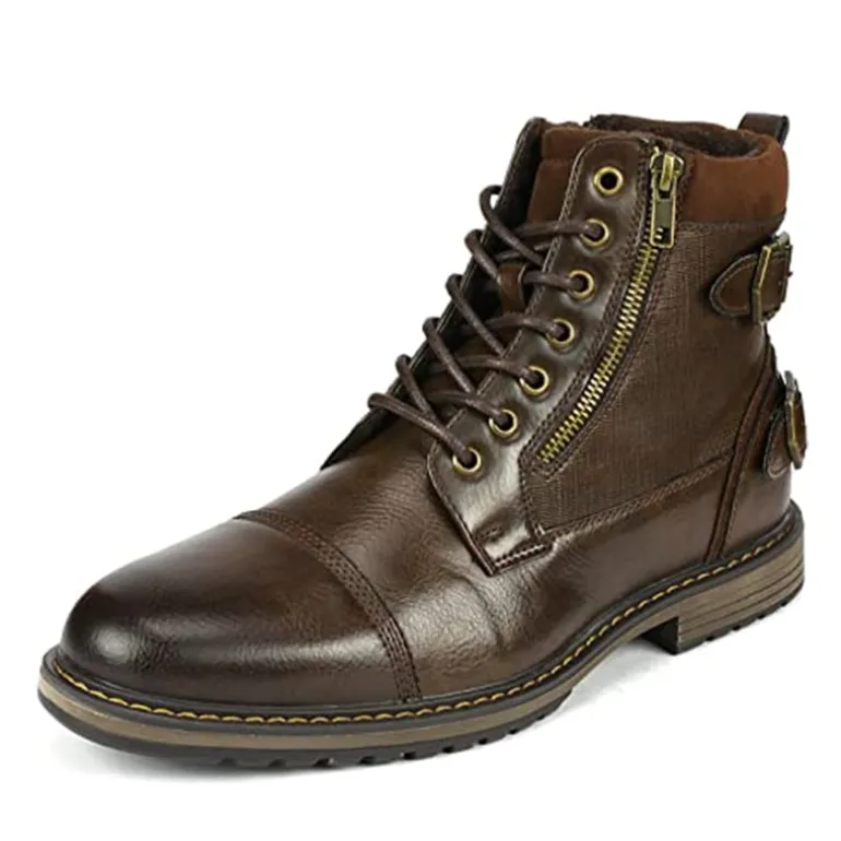 Men's Fur-Lined Combat Dress Boots