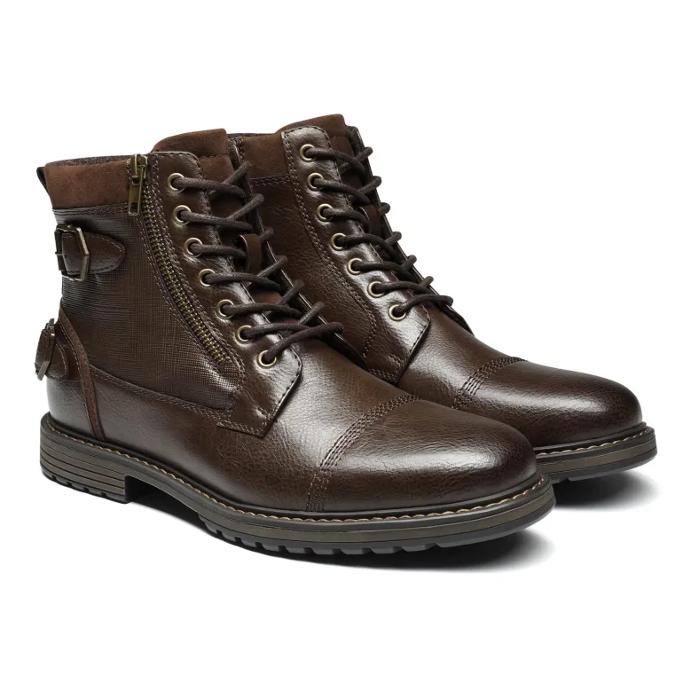 Men's Fur-Lined Combat Dress Boots
