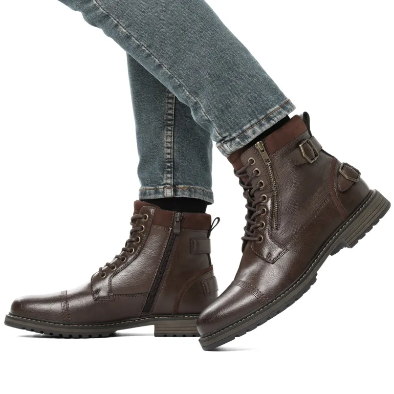 Men's Fur-Lined Combat Dress Boots