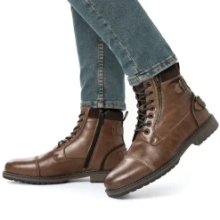 Men's Fur-Lined Combat Dress Boots