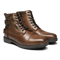 Men's Fur-Lined Combat Dress Boots