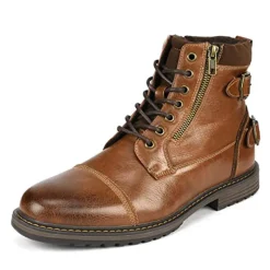 Men's Fur-Lined Combat Dress Boots