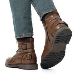 Men's Fur-Lined Combat Dress Boots
