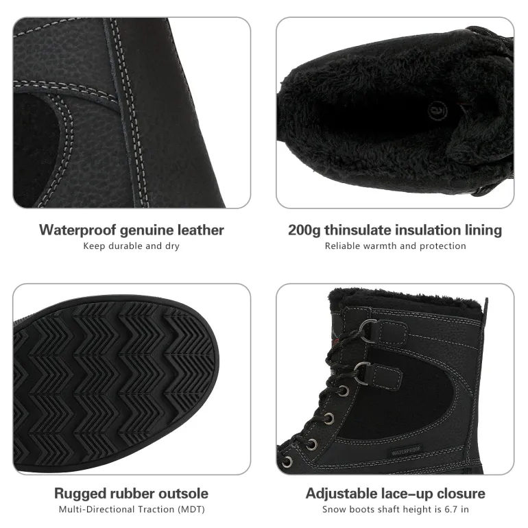 Men's Insulated Waterproof Snow Boots