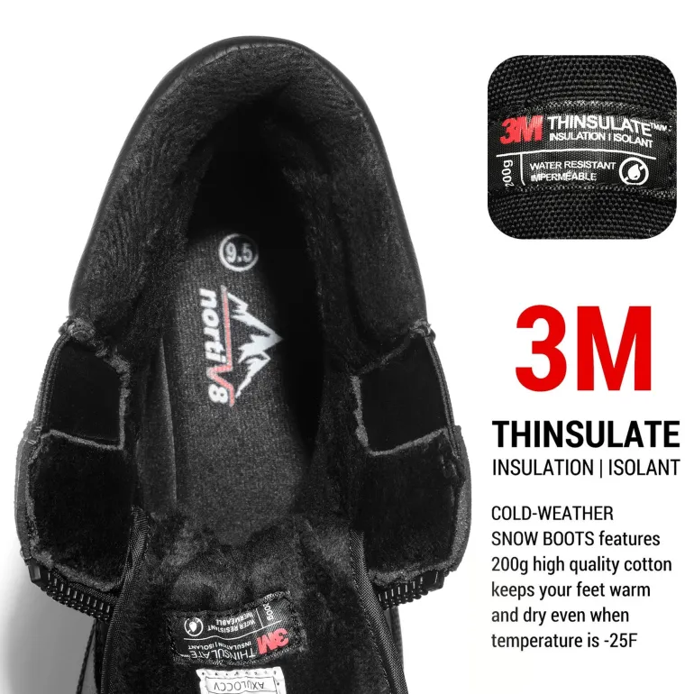 Men's Insulated Waterproof Winter Boots 【Wide Fit】
