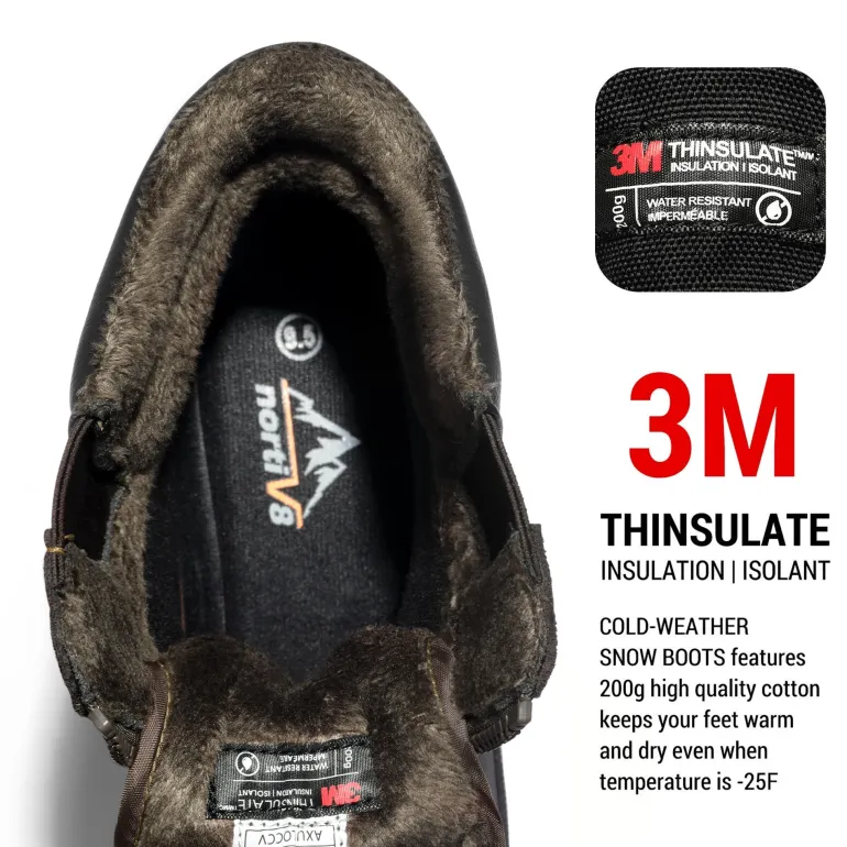 Men's Insulated Waterproof Winter Boots 【Wide Fit】
