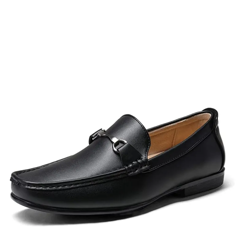 Men's PU Leather Metallic Horsebit Loafers