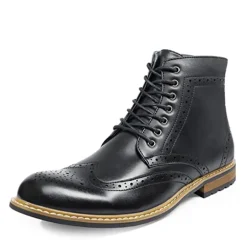 Men's Side Zipper Wingtip Boots