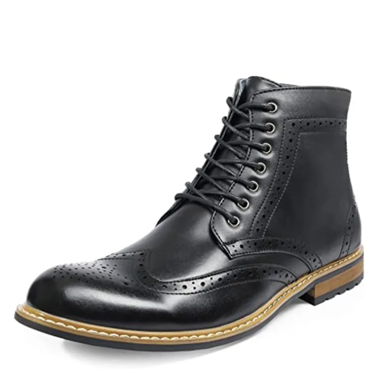Men's Side Zipper Wingtip Boots