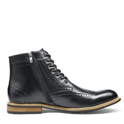 Men's Side Zipper Wingtip Boots