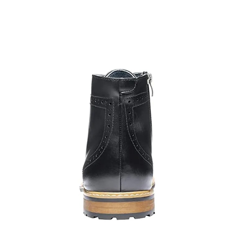 Men's Side Zipper Wingtip Boots
