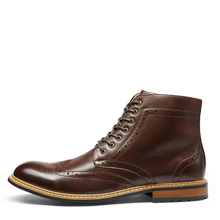 Men's Side Zipper Wingtip Boots