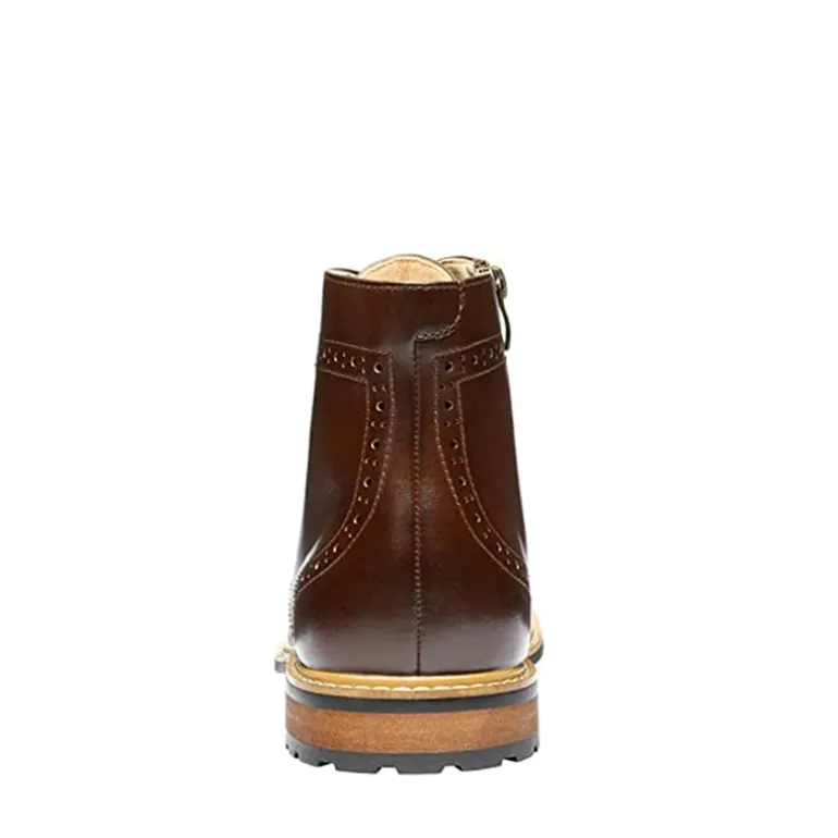 Men's Side Zipper Wingtip Boots