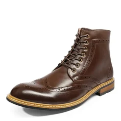 Men's Side Zipper Wingtip Boots