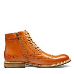 Men's Side Zipper Wingtip Boots