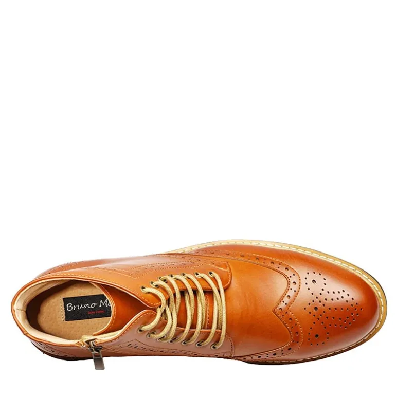 Men's Side Zipper Wingtip Boots