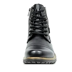 Men's Vegan Leather Motorcyle Combat Boots