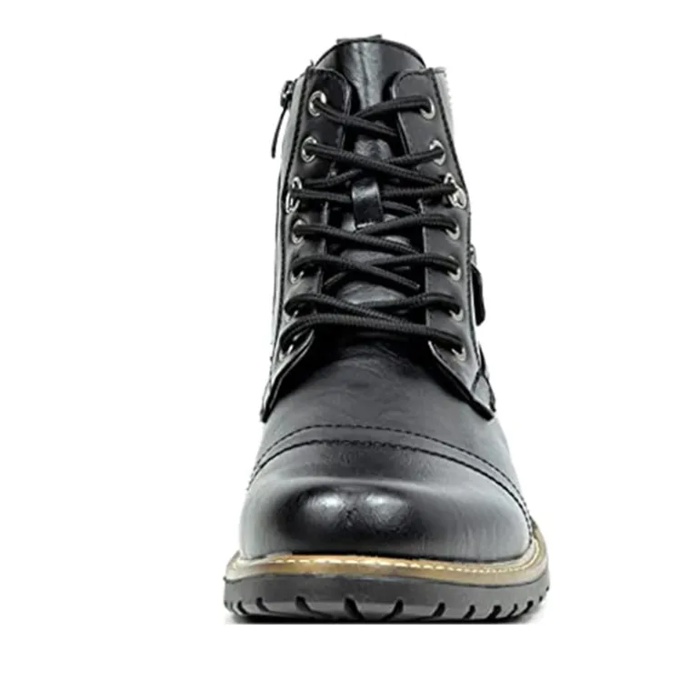Men's Vegan Leather Motorcyle Combat Boots