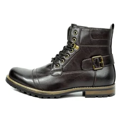 Men's Vegan Leather Motorcyle Combat Boots