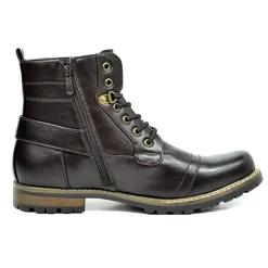 Men's Vegan Leather Motorcyle Combat Boots