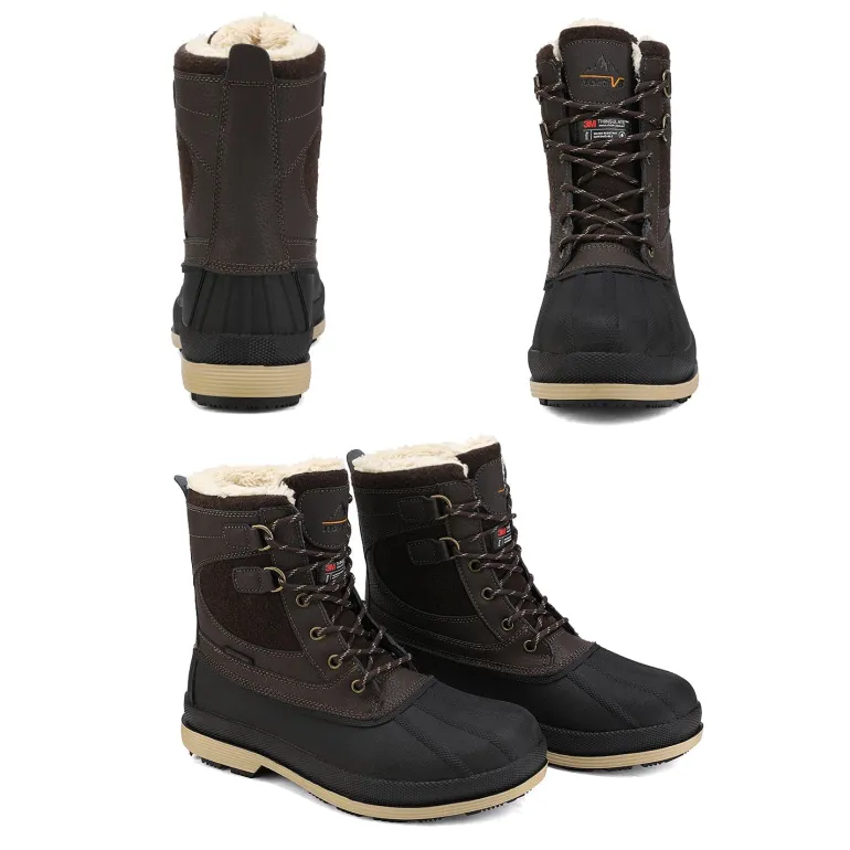 Men's Waterproof Insulated Snow Boots【Wide Fit】