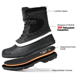Men's Waterproof Insulated Snow Boots【Wide Fit】