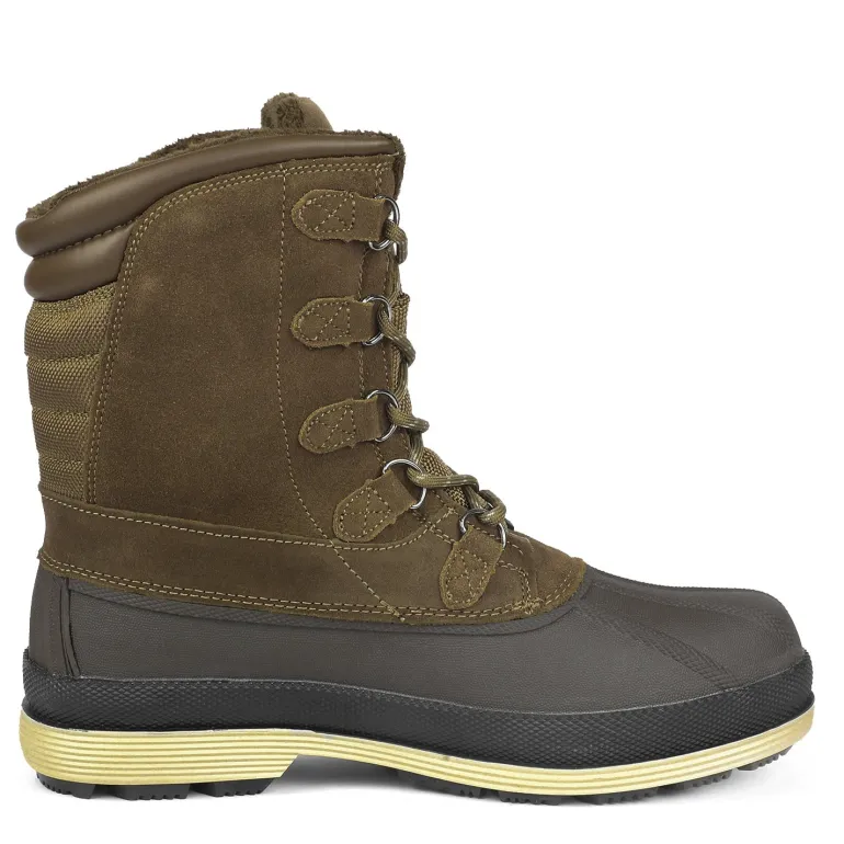 Men's Waterproof Suede Insulated Snow Boots