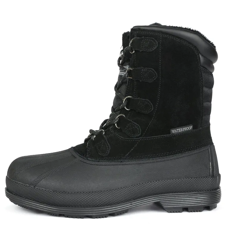 Men's Waterproof Suede Insulated Snow Boots