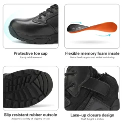 Men's Wide Slip-Resistant Tactical Work Boots