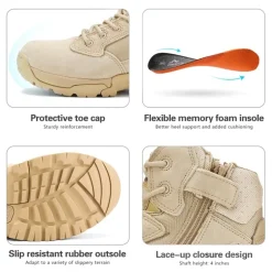 Men's Wide Slip-Resistant Tactical Work Boots