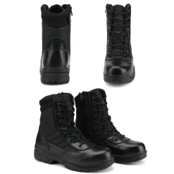Men's Wide Width Leather Tactical Work Boots