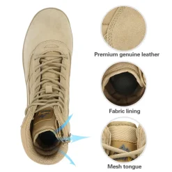 Men's Wide Width Leather Tactical Work Boots