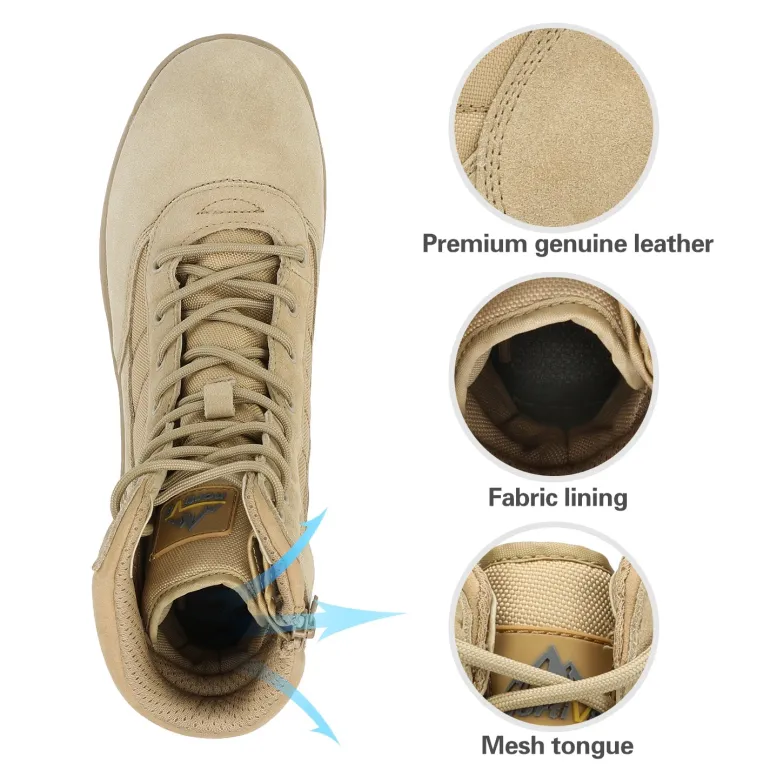 Men's Wide Width Leather Tactical Work Boots