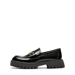 Metallic Vegan Leather Slip-on Loafers
