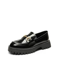 Metallic Vegan Leather Slip-on Loafers