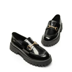 Metallic Vegan Leather Slip-on Loafers