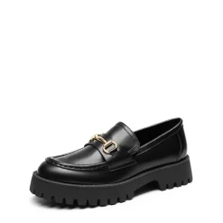 Metallic Vegan Leather Slip-on Loafers
