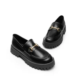 Metallic Vegan Leather Slip-on Loafers
