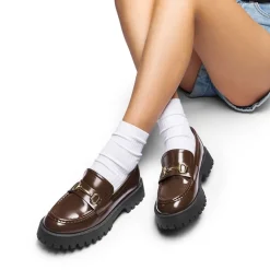 Metallic Vegan Leather Slip-on Loafers