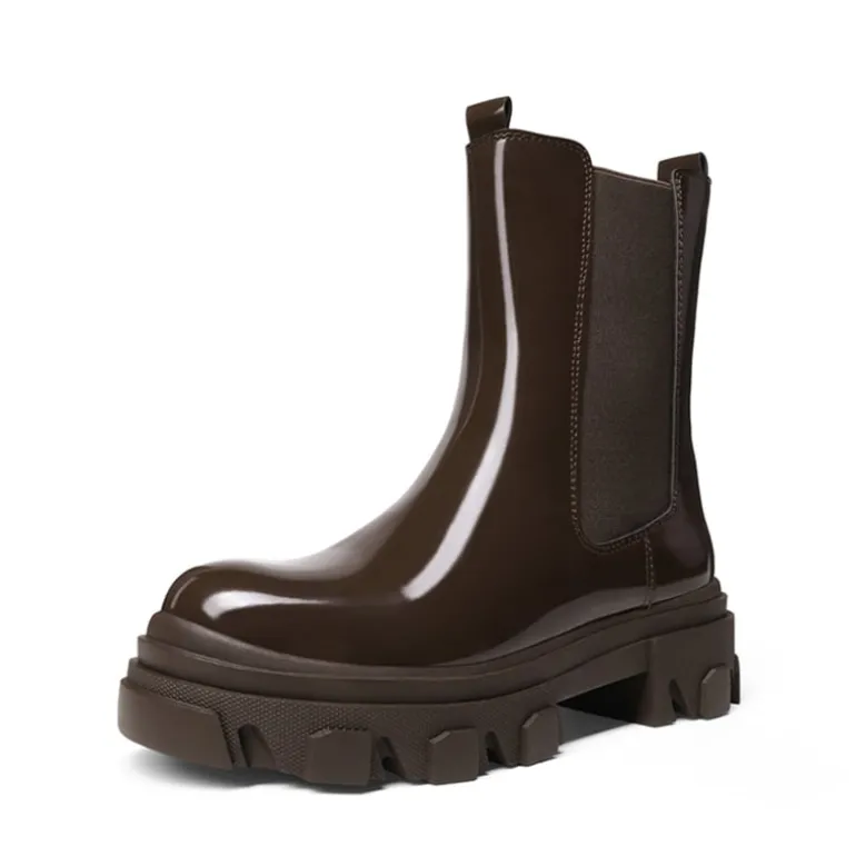 Mid Calf Chunky Chelsea Boots