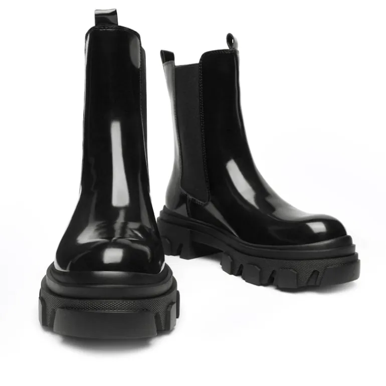 Mid Calf Chunky Chelsea Boots